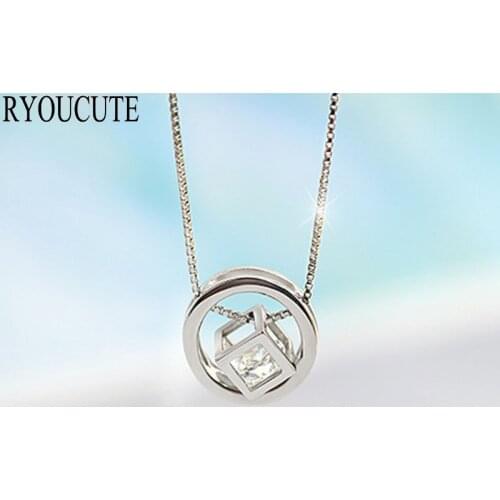 New Arrivals Silver Color Cube Box Necklaces for Women Cubic Zirconia Long Necklaces Bijoux Jewelry Wholesale