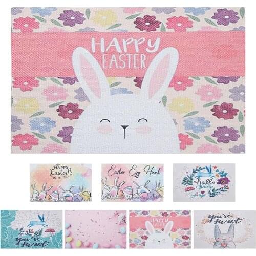 Easter Table Placemat Decorative Cartoon Heat-resistant Placemat Dining Mat