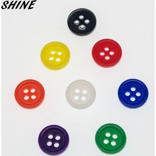 Resin 100PCs Sewing Buttons Scrapbooking Round Candy Colors Four Holes 11.5mm Costura Botones Decorate bottoni botoes