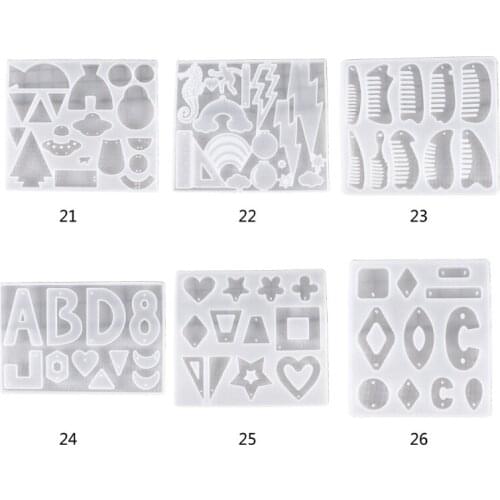 Resin Crystal Epoxy Mold Earrings Necklace Pendants Tray Casting Silicone Mould Crystal Mold Soap Making Drop shipping