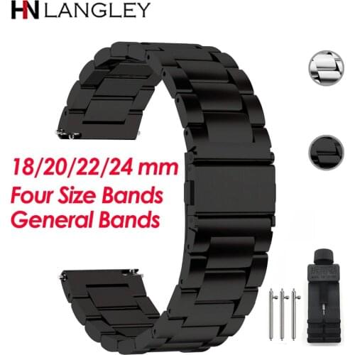 18/20/22/24 mm Quick Release General Usual Watch Band Premium Solid Stainless Steel Metal Bracelet Strap for Mens Womens Watch