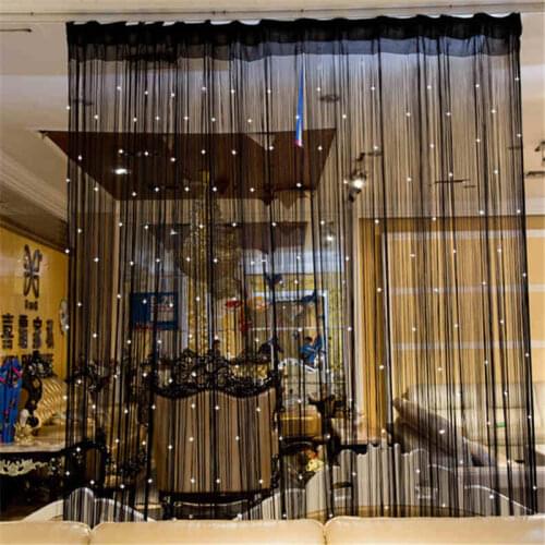 Beaded Curtain String Door Window Room Panel Glitter Crystal Ball Tassel String Line Door Window Curtain Room Divider 5