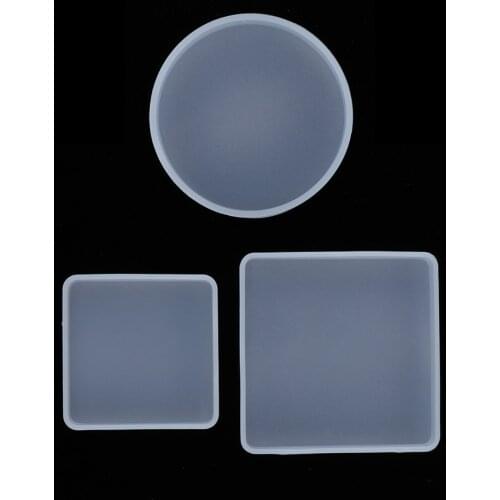 DIY Silicone Coaster Resin Molds, Epoxy Casting Molds Round or Square Mold for Resin, Concrete, Cement, Home Decoration