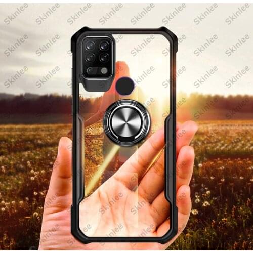 Skinlee For Tecno Pova Case Official Original Shockproof Clear With Ring Soft Frame Cover For TECNO Pova Case