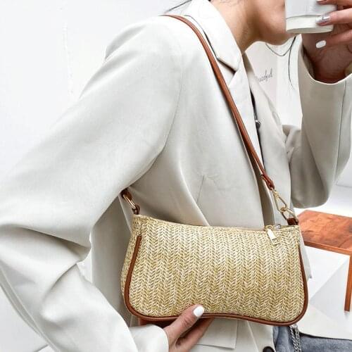 2021 Straw Crossbody Bags for Women Messenger Bags Sac Main Femme Solid Sandy Beach Shoulder Bag Female Handbag Summer Bag Girls