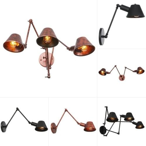 Retro lighting loft industrial style bar coffee shop simple decoration long arm decorative wall lamp