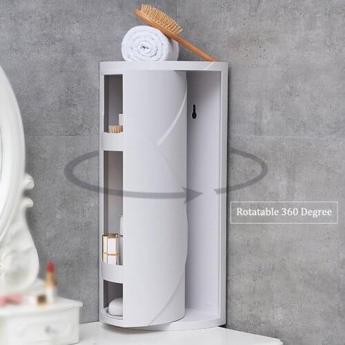 Bathroom Corner Shelf Rack Rotating 360 Degree Corner Storage Holder Kitchen Organizer Rack Space Saver Bathroom Shampoo Holder