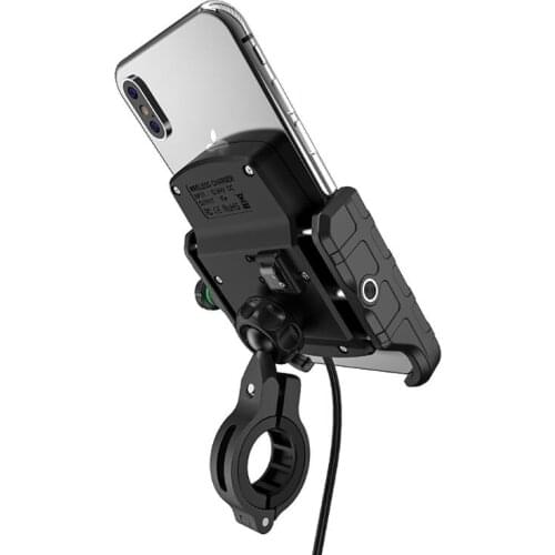 Waterproof 12V Motorcycle Phone Qi Fast Charging Wireless Charger Bracket Holder Mount Stand for iPhone Xs MAX XR X 8