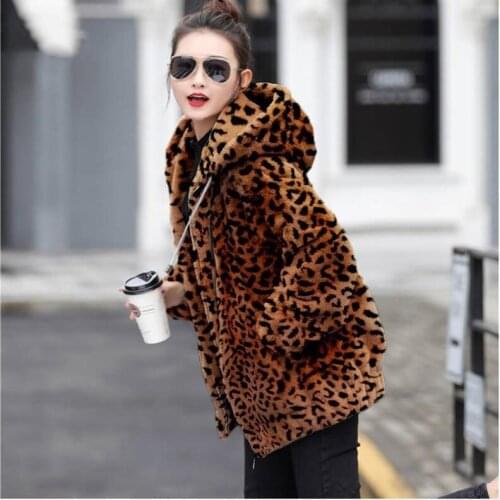 Fur & Faux Fur Solid color Imitation mink Womens Fur Jacket 2021 New Casual Warm Hooded Large Size Womens Fur Jacket JK83