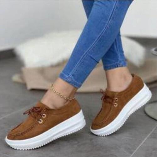 Women Thick Bottom Sneakers Vulcanized Womens Flock Flats Lace Up Female Tennis Shoes Plus 2020 Woman Casual