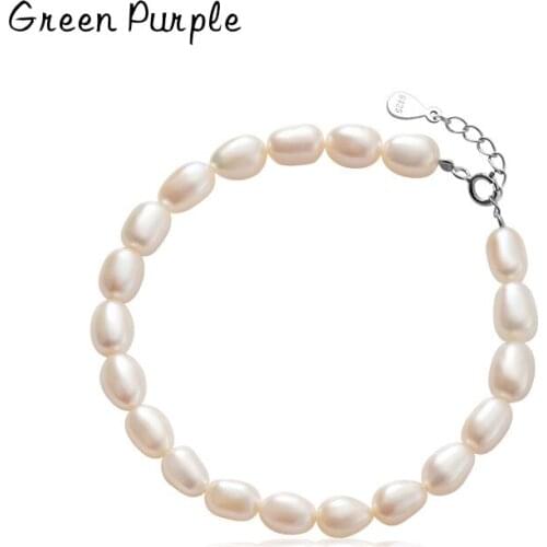 925 Sterling Silver 4MM 6MM Natural Baroque Pearl Bracelet Bijoux Minimalism Bangles Vintage Bohemian Joyas Silver Women Bangles