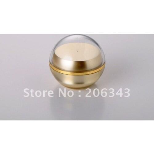 15g gold/pearl white acrylic ball shape cream jar plastic jar for night cream/gel/essence/moisturizer/wax cosmetic packing