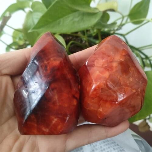 2pcs 65-75mm Red agate crystal flame natural Carnelian quartz torch grey yellow gemstones crystals healing Reiki stones decor