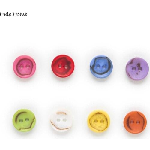 30/50pcs Multi-color Optional 2 Hole Retro Pattern Resin Buttons Home Clothing Scrapbooking Decor Card Making Sewing DIY 13mm