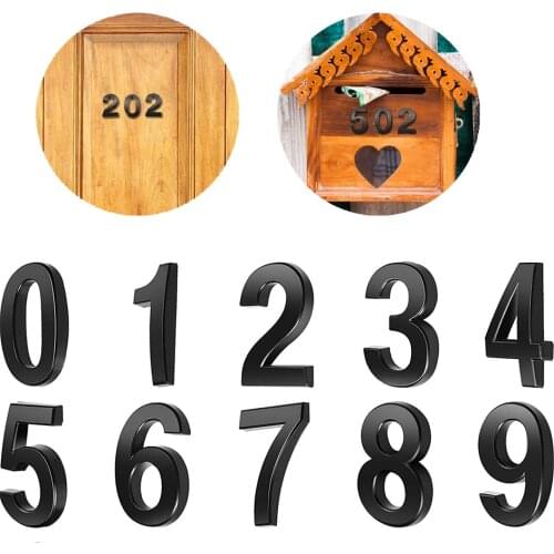 5cm Black Door Number Sticker Self Adhesive House Room Number 0 to 9 Digits for Hotel Apartment Home Street Number Plate Sticker