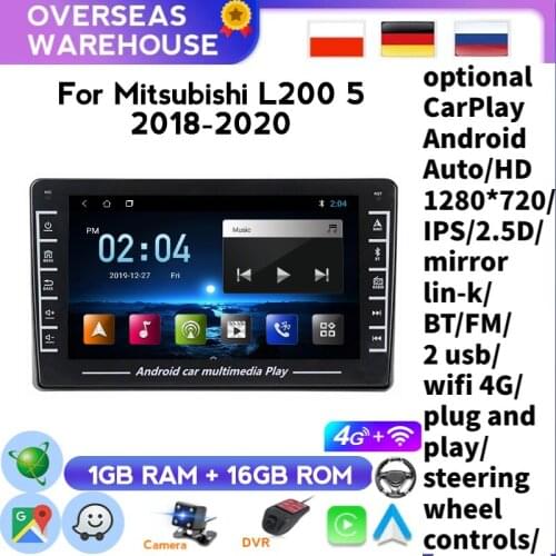 For Mitsubishi L200 5 2018 2019 2020 Android System BT Car Radio Navigation Multimedia Player GPS IPS Screen Car DVD Player SWC