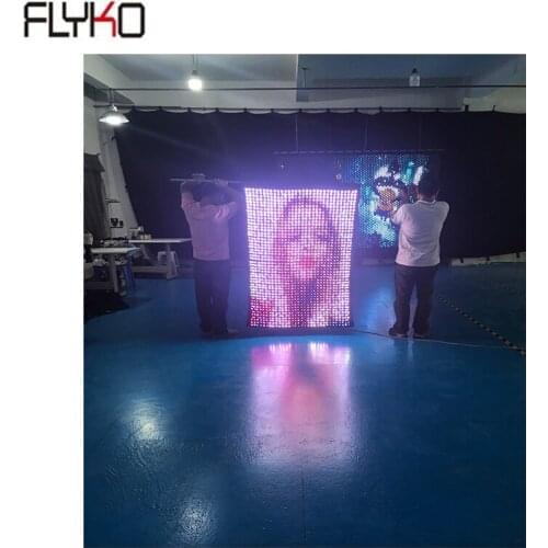 Free shipping P30mm 0.96x1.44m flexible led vision flag for stage decoration party show