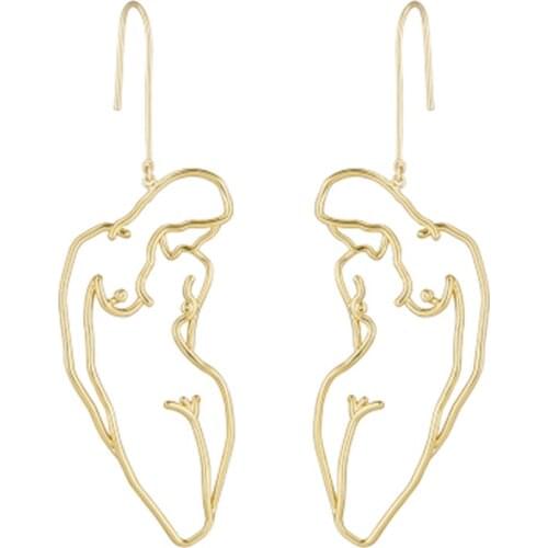 Timlee E038 New Personality Classic Design Hollow Human Body Face Metal Long Earrings Fashion Accessories Wholesale