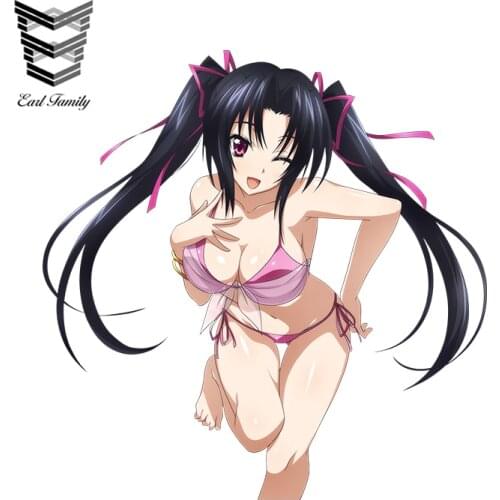 EARLFAMILY Sexy Car Stickers High School DxD Serafall Leviathan Render 3D Car Styling Vinyl Car Window Wiper Decal Accessories