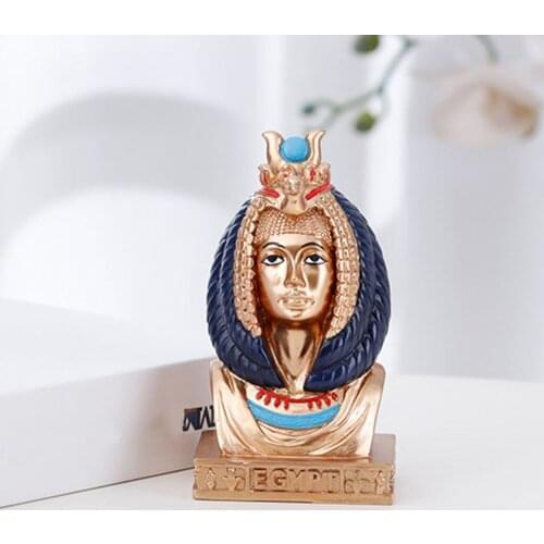 Egyptian Head Figurines Garden Decoration Resin Egyptian Goddess Statue Feng Shui Pendulum Decor Ornament Home Accessories