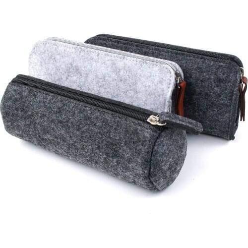 Felt Pencil Bag Fabric Pencil Case Pencil Box School Office Supplies Stationery Pouch Purse Storage Cute Makeup Bags Pencil Box