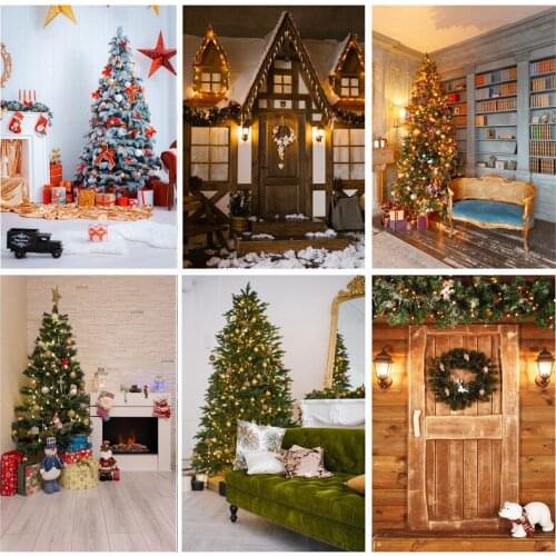 SHUOZHIKE Christmas Indoor Theme Photography Background Christmas tree Backdrops For Photo Studio Props 21520 YDH-03