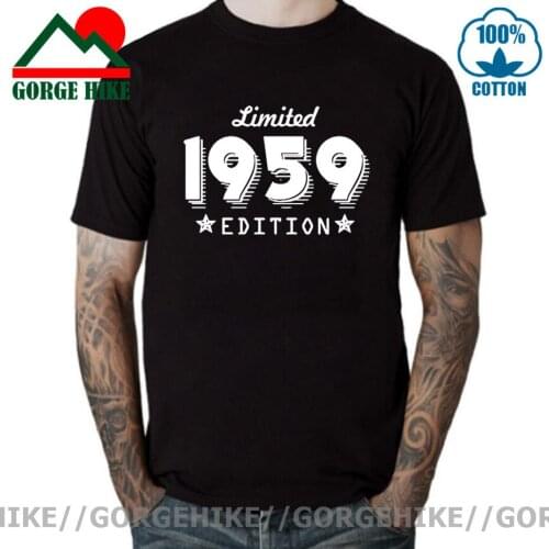 Made In 1959 Birthday T Shirts men Day Grandpa Anniversary Birthday Limited Edition 1959 T-Shirt Mans Basic Tees Cotton Clothes