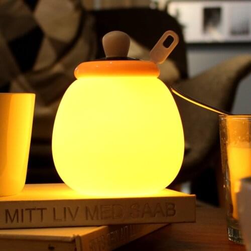 GEEKFUN Silicone Table Lamp Cartoon Cute Baby Bottle Light Touch Sensor Soft USB Charging Atmosphere LED Beside Night Light