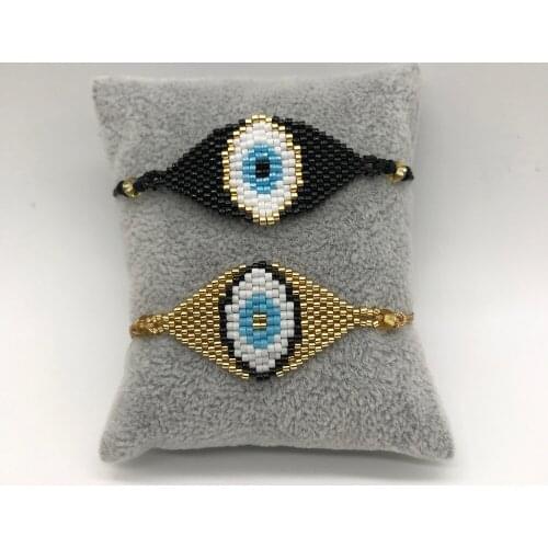 BLUESTAR 2021 Turkish Eye Bangle Turkish Evil Eye Pulseras Mujer Moda Handmade Woven MIYUKI Bead Bracelets