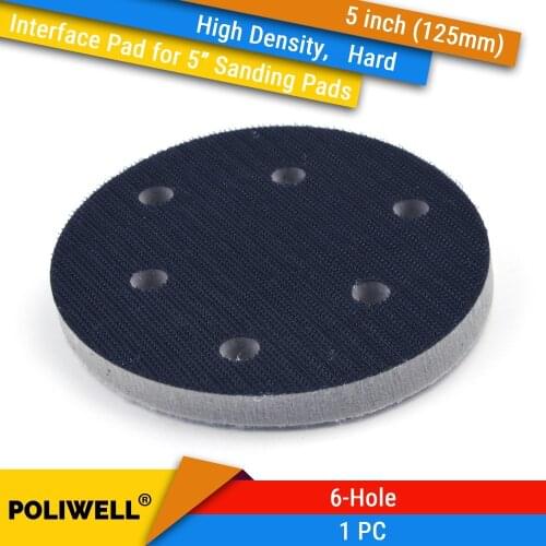 5 Inch(125mm) 6-Hole High Density Hard Sponge Surface Protection Interface Pads for 5" Sanding Pad, Power Sander Accessories