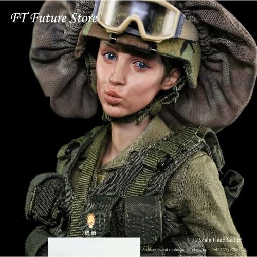 Collectible FP-H-003 1/6 Facepool Figure Female Head Sculpt Carved with Expression Model for 12'' Action Figures Body Accessory