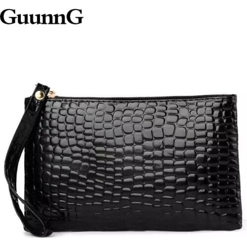 PU leather womens wallet black womens purse zipper zero wallet womens envelope wallet money card ID card holder bag