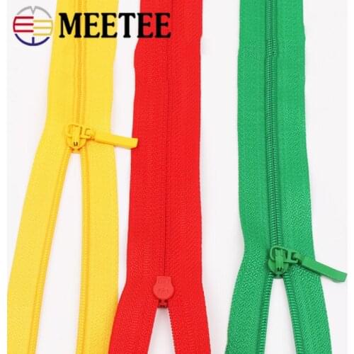 Meetee 2/5pcs 70cm 3# Nylon Zipper Single Open End Coat Jacket Zips DIY Garment Sew Auto Lock Zippers Decoration Zip Accessory
