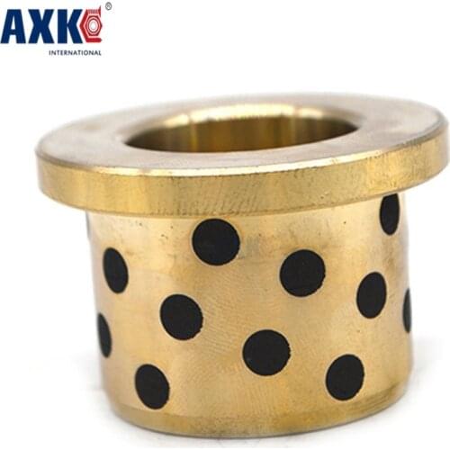 2021 New AXK Oil-free Bearing 35mmx45mmx20mm Circular Flange Copper Bush Jdb Solid Lubricant Embedded Graphite Sleeve 1pcs