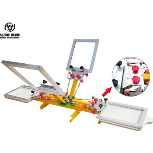 Newly 4 Color 2 Station t-shirts screen printing machine with micro registration