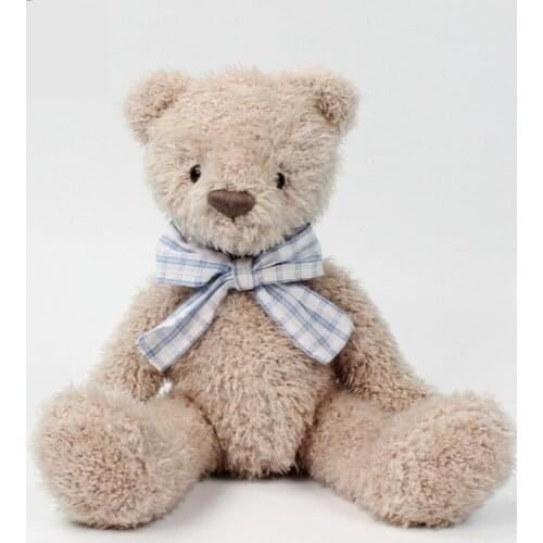 New Child Appease Gentleman Bear Doll PP Cotton Filling Cute Bear Tie Pillow Room Decor Decoration Plush Toys Kids Holiday Gifts