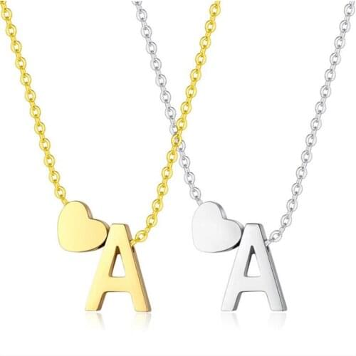 New Trendy Letter Heart Chokers Necklace For Women Stainless Steel Chain Collares Necklaces Female Fashion Jewelry Gifts