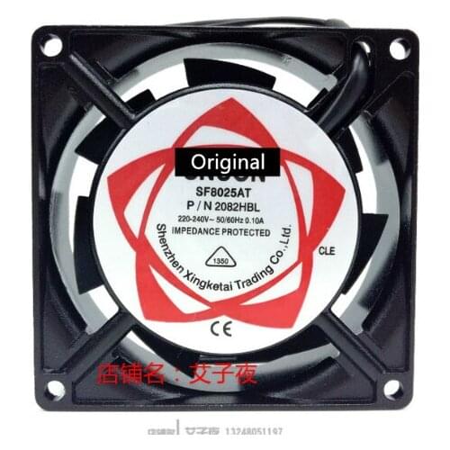 Original 100% working SF8025AT P/N 2082HSL 220V AC cooling fan axial fan 80*80*25mm 80mm