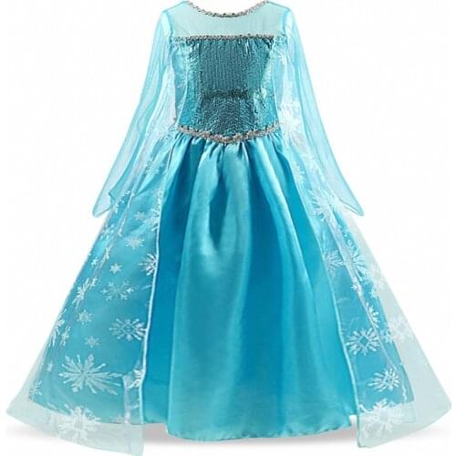 Girls Dress Halloween Party Kids Dresses for Girls Dress up 3-10 Years Snow Pattern Children Cosplay Princess Costume