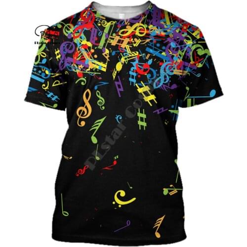 PLstar Cosmos 3DPrint Music Musical Instrument Piano Rock Guitar Trumpet Violin Harajuku Streetwear Funny Tshirts Short Sleeve-2