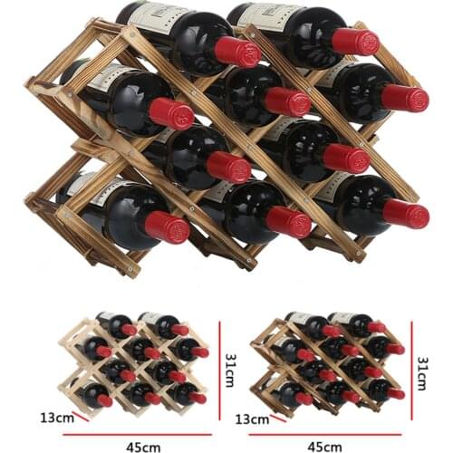 Solid wood carbonized wine rack decoration creative wine rack household wine bottle storage rack European wine rack