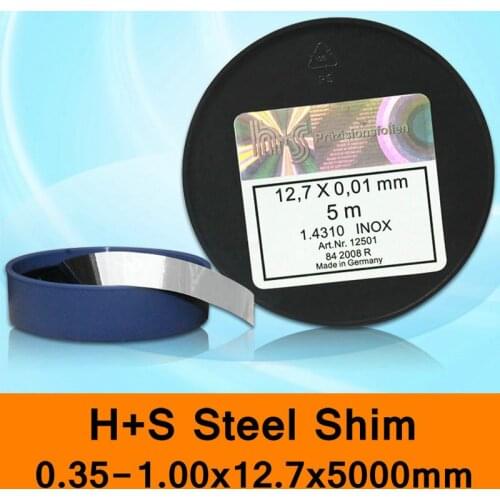 H+S Stainless Steel Shim DIN 1.4310 INOX H + S HS Mold Mould Precision Spacer Filler Made in Germany Wall 0.35-1.0mm 5m Long