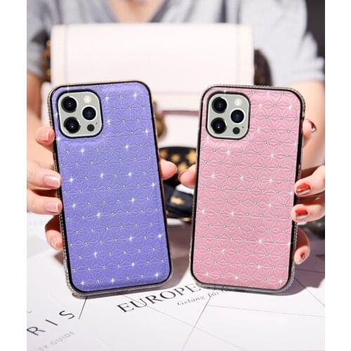Luxury 3D Jewelled Diamond PU Phone Case For iPhone 11 12 Pro Apple 7 8 X XS XR Plus Max Geometric Glitter Diamond Phone Case