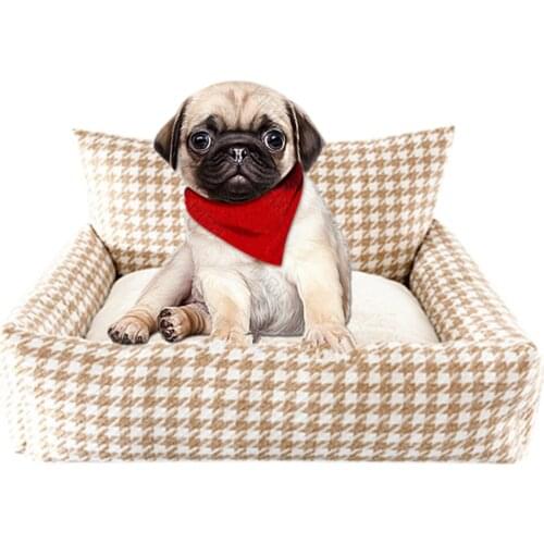 S-L Dogs Bed For Small Medium Large Dogs Big Basket Pet House Waterproof Bottom Soft Fleece Warm Cat Bed Sofa House 8 Colors