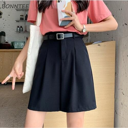 Shorts Women Oversize High-waist Solid High-quality Y2k Office Lady Summer Chic Korean Pockets Button Female Fashion Breathable