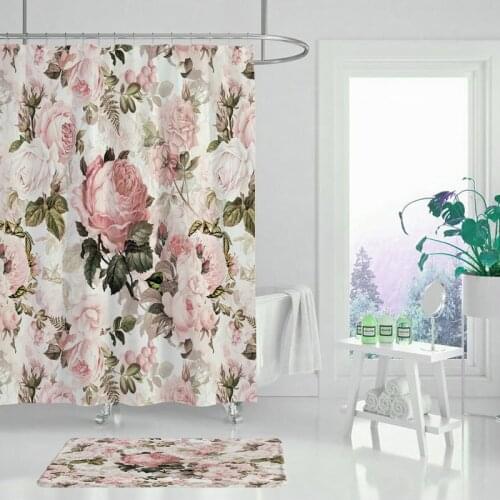 Green tropical flower plant shower curtain bathroom waterproof polyester curtain bathroom leaf shower curtain 180x200 cm