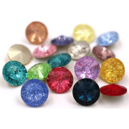 Mix color 12mm K9 pointback glass rhinestones high quality crystal Round shape glue on rhinestones diy clothing Accessories