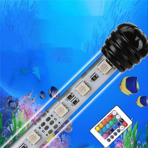LED Aquarium underwater Light IP68 under water light 19cm/29cm/39cm/49cm RGB white warmwhite led fishing light Waterproof