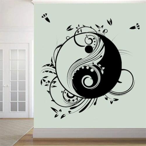 Vinyl Wall Decals Murals Yin Yang Zen Philosophy ARABESQUES Asian Stickers Livingroom Bedroom Home Decorate Wallpaper DW6424