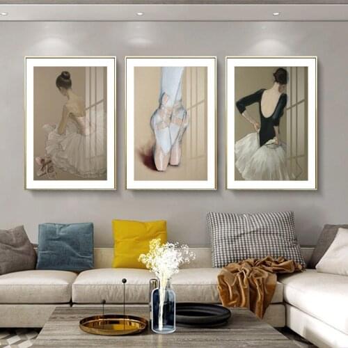 Vintage Abstract Beauty Ballet Girl Dance Poster Toe Shoe Art Prints Ballerina Canvas Painting Modern Pictures Living Room Decor